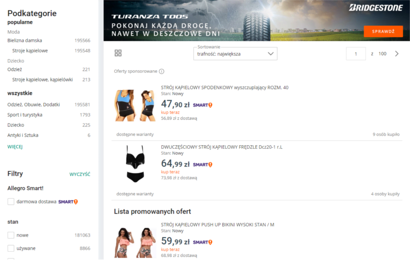 Wyszukiwarka Allegro